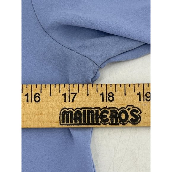 Ann Taylor Loft Women's Sheer Baby Blue Long Sleeve Top Blouse Size XS - Picture 8 of 10